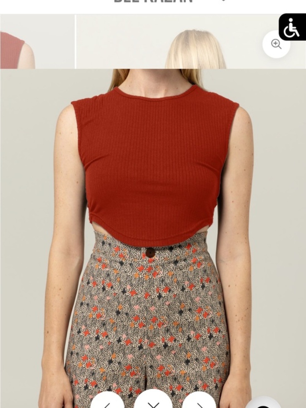 Ribbed Red Crewneck Crop Top